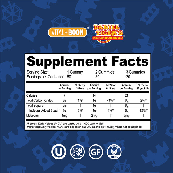 Daniel Tiger Kids Melatonin Gummies
