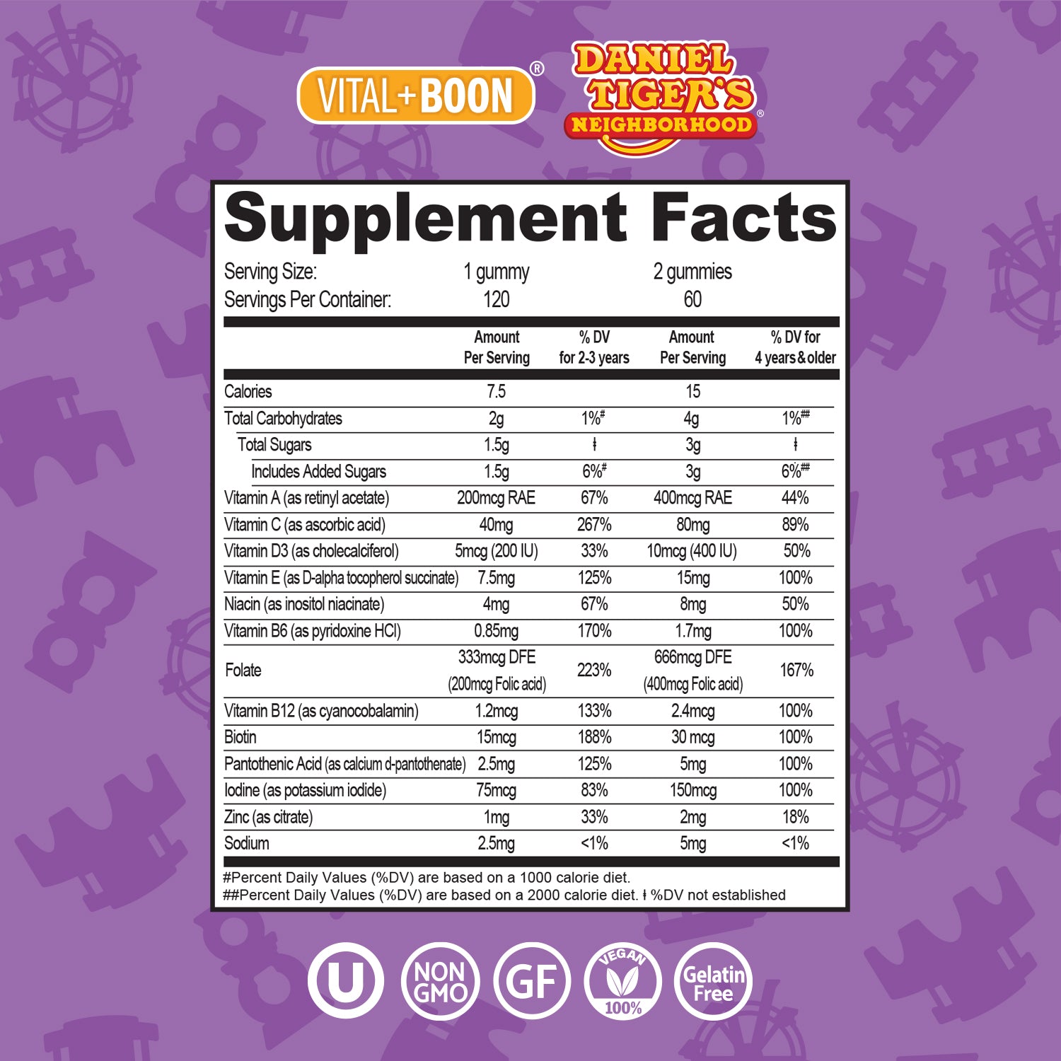 Daniel Tiger Kids Multivitamin Gummies