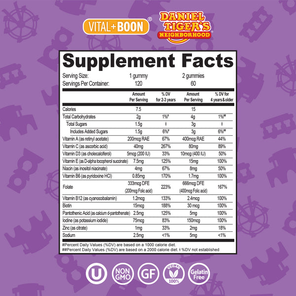 Daniel Tiger Kids Multivitamin Gummies